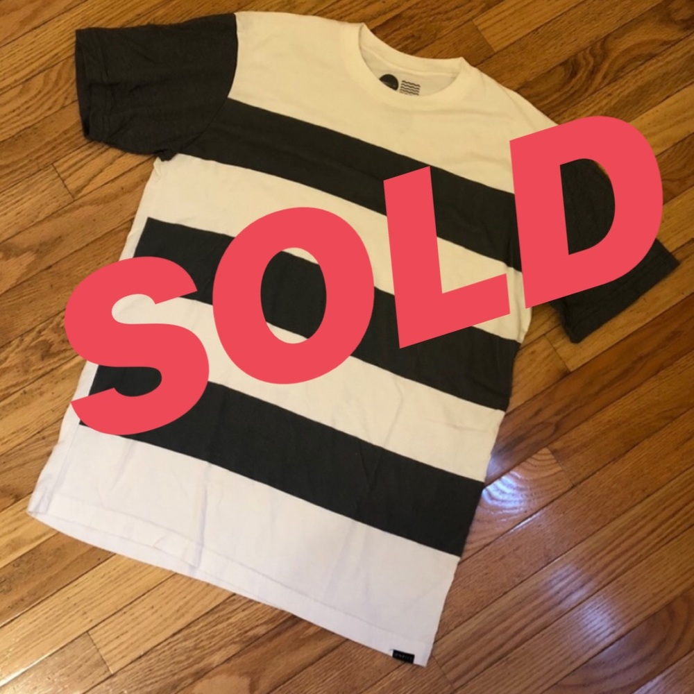 O’Neill T Shirt Striped Grey White Large